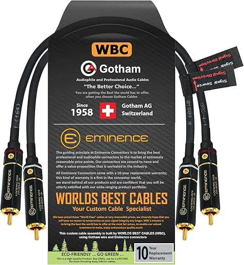 1.5 Foot RCA Audio Interconnect Cable with Gold Connectors