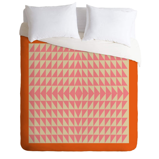 Pink and Orange Triangles June Journal Comforter Set with Pillowcase(s), Twin/XL
