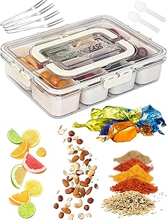 Large Food-Grade Snack Box with 8 Divided Containers