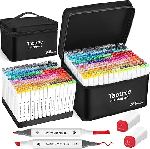 168 Color Alcohol Markers with Case and Holders