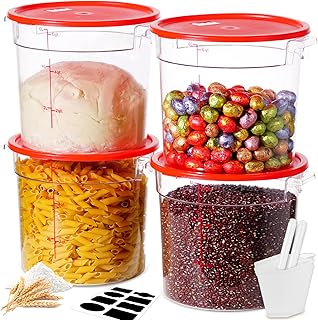 Set of 4 large food storage containers with lids