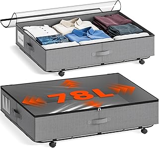 Large Under Bed Storage Bins with Wheels, 2 Pack