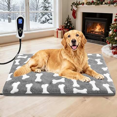 Large heated dog bed with auto and constant heat modes