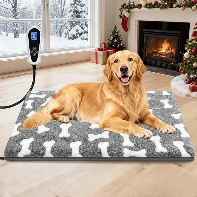 Large heated dog bed with auto and constant heat modes
