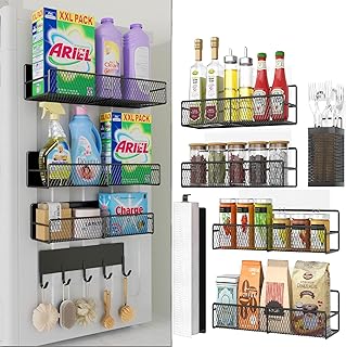 Set of four metal magnetic and wall-mounted shelves