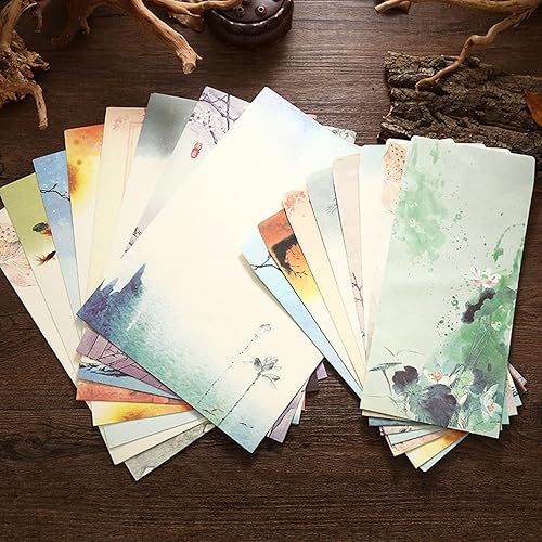 Cute Retro Envelopes and Stationery Set