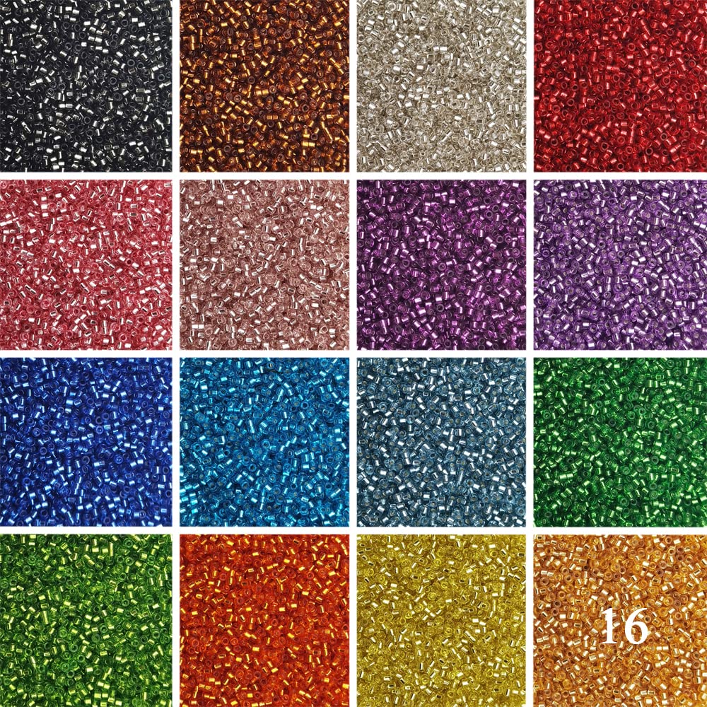 Uniform 80g 12/0 Silver-Lined Cylinder Seed Beads for Jewelry Making