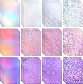 120 Sheets of Metallic Holographic Glitter Cardstock, 11.7 x 8.3'', 250GSM
