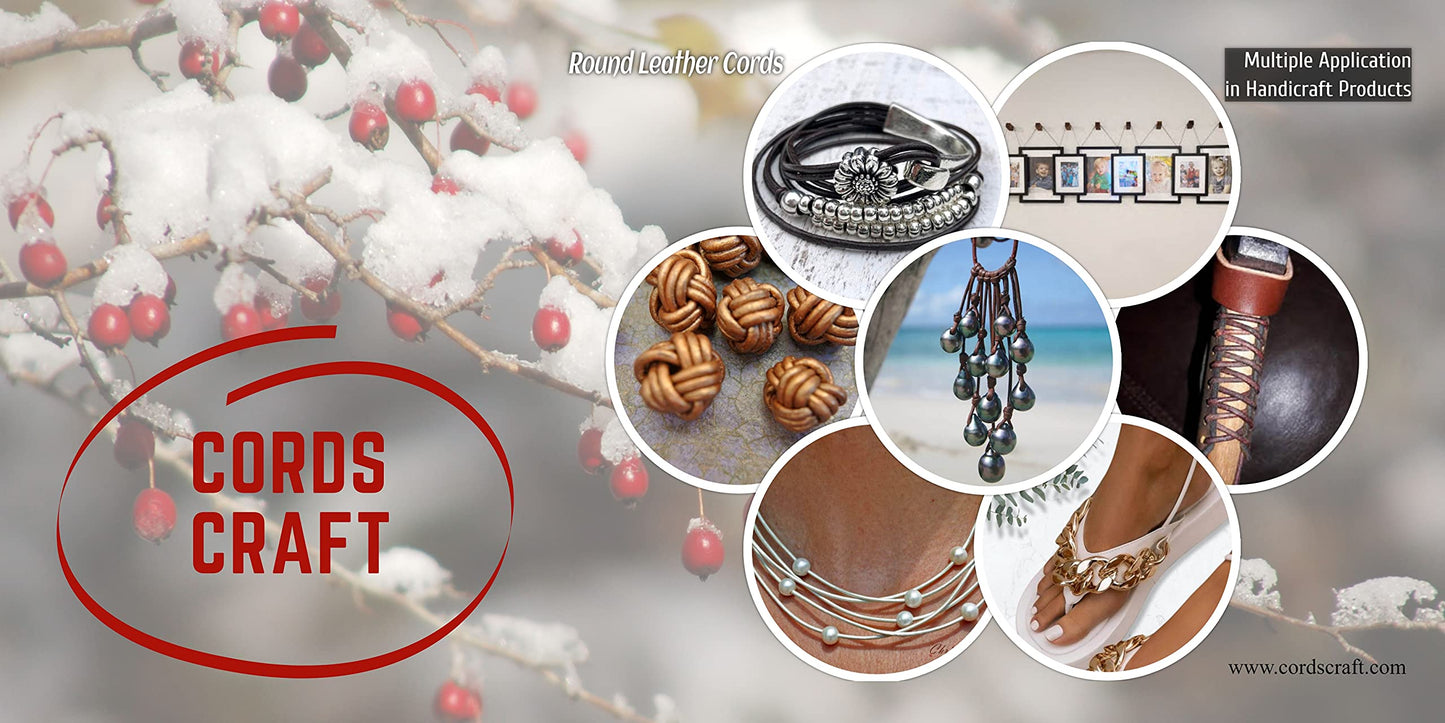 1.5mm Round Leather Cord for Jewelry and Crafts 10M