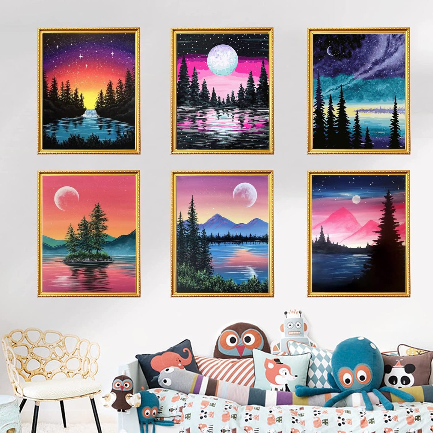 6-Piece 12x16in Diamond Painting Kit for Adults and Children