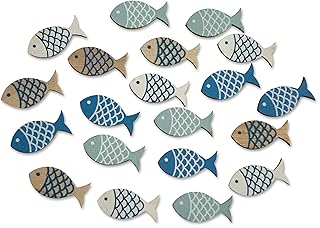 20 Small Wooden Fish Cutouts for Beach Crafts