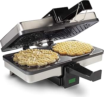Electric Pizzelle Maker for Two 5-Inch Cookies