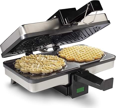 Electric Pizzelle Maker for Two 5-Inch Cookies