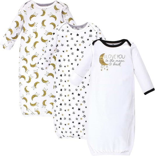 Set of 3 Cotton Gowns