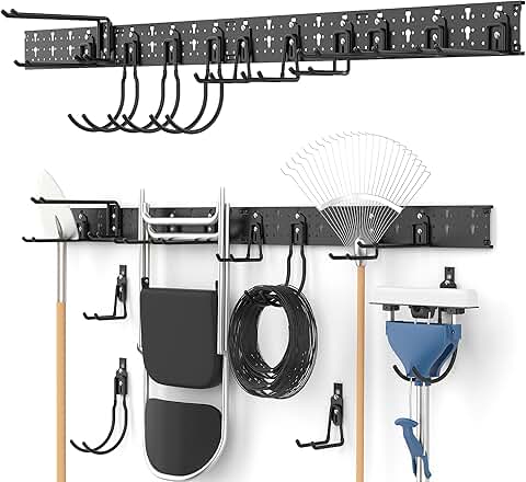 Garage and Garden Tool Storage Hooks, 19 Pieces