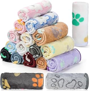 18 Pcs Soft Fleece Pet Blankets for Dogs and Cats