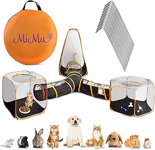 Indoor and outdoor pet playpen with tunnel