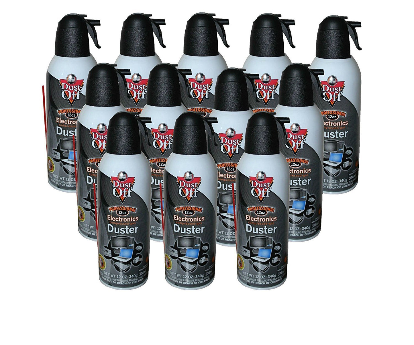 Falcon Professional Electronics Compressed Air Duster, 12 oz (12 Pack)