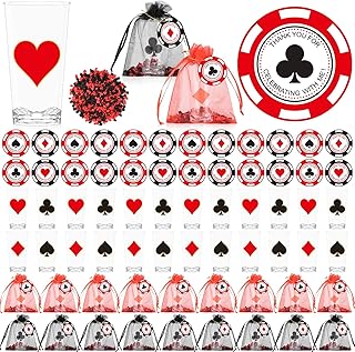 97 Pcs Casino Party 2 Oz Cups with Gift Bag and Card