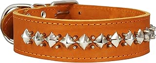 Thick Genuine Leather Spiked Dog Collar for Large Breeds