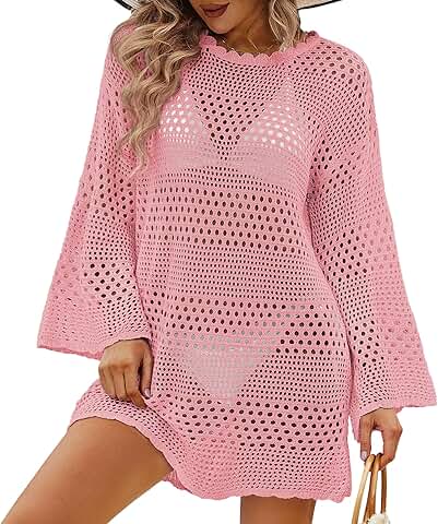 Women's Crochet Beach Cover-Up Dress