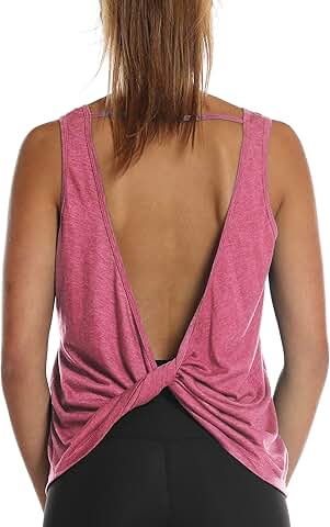 Women's High Neck Open Back Workout Tank Top