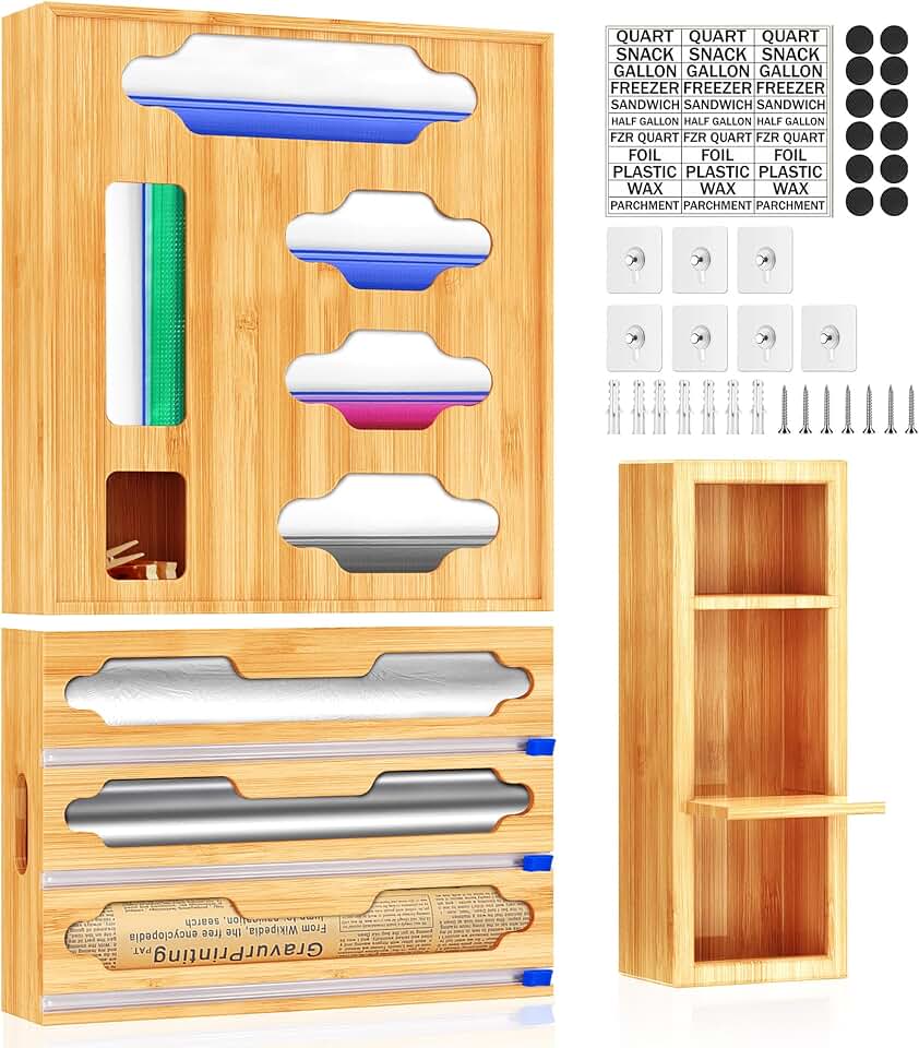 Multi-Use Kitchen Storage and Wrap Organizer