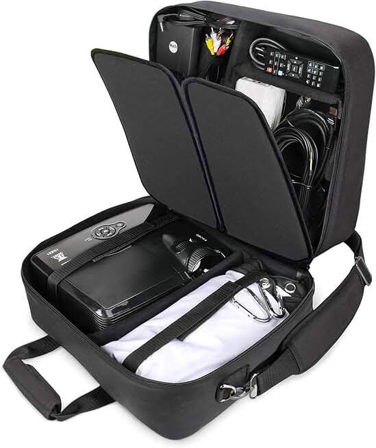 Portable projector case with scratch-resistant interior