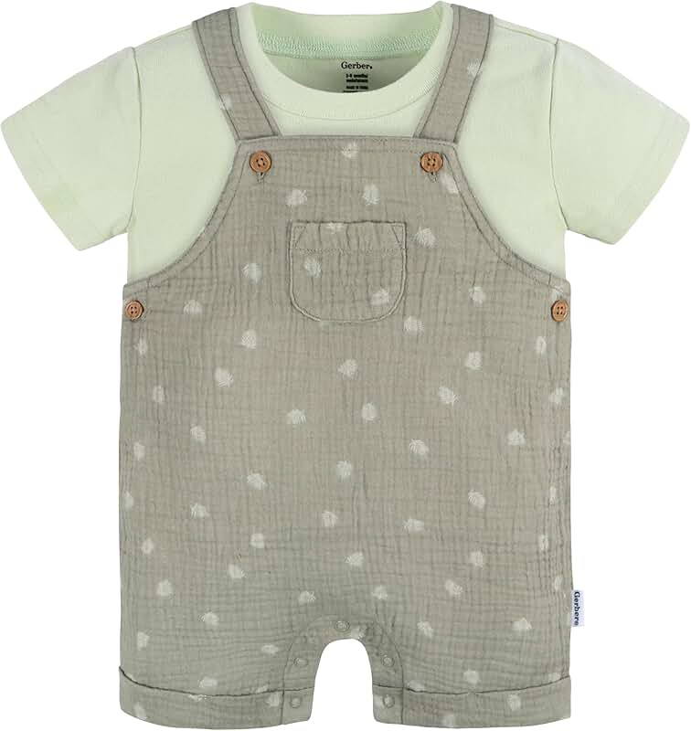 Baby Gauze Overall and T-Shirt Set