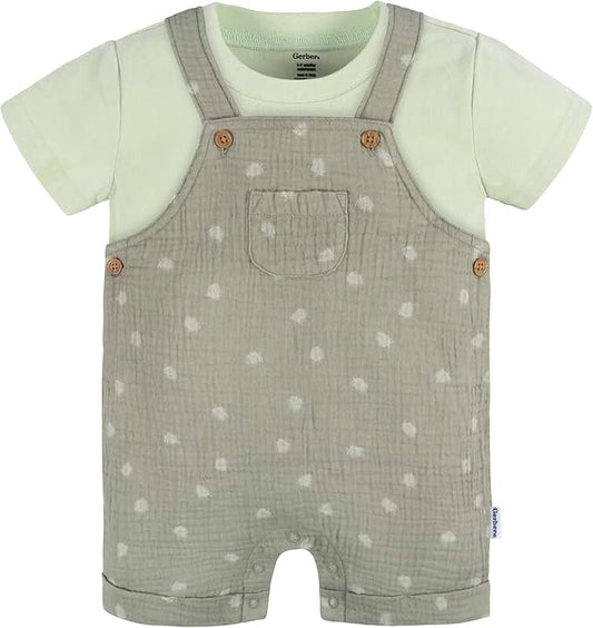 Baby Gauze Overall and T-Shirt Set