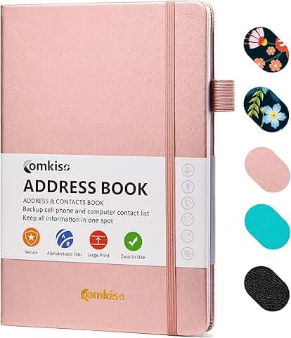 Large Print Laminated Address Book with Tabs and Labels