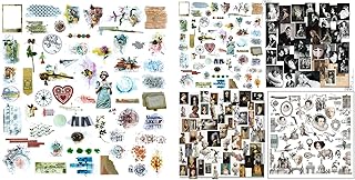 Five Packs of Vintage Junk Journal and Scrapbooking Stickers