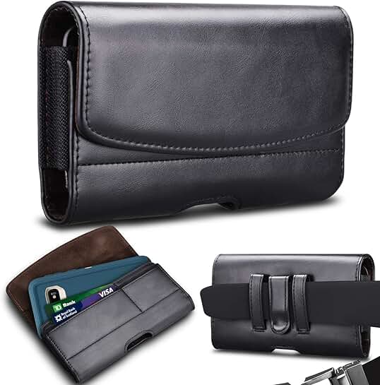 Phone Holster for Samsung Galaxy and iPhone Belt Holder Black