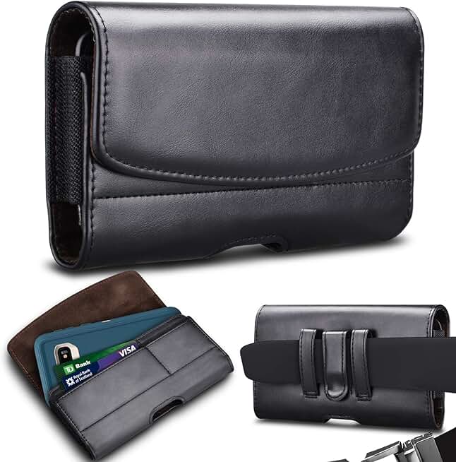 Phone Holster for Samsung Galaxy and iPhone Belt Holder Black