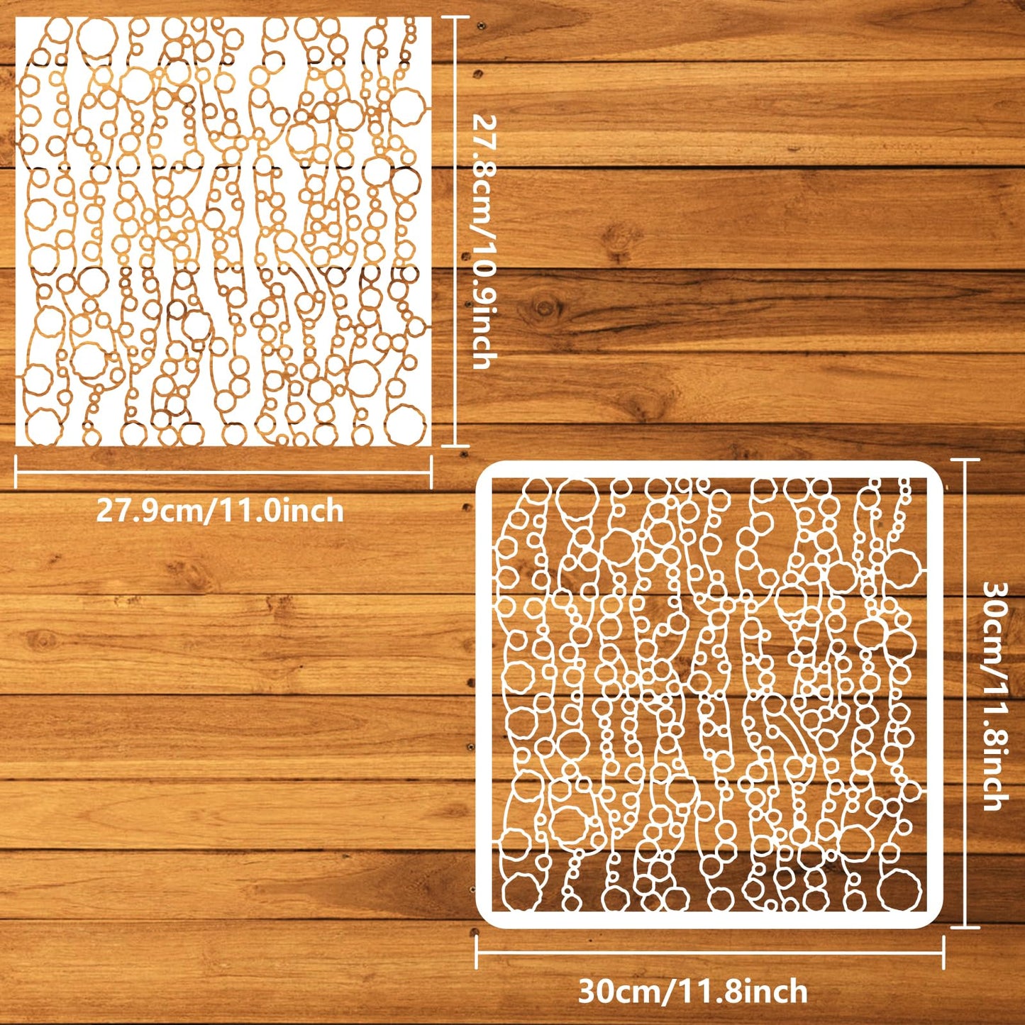 Air Bubbles Pattern Template 11.8x11.8 Inch Plastic Reusable