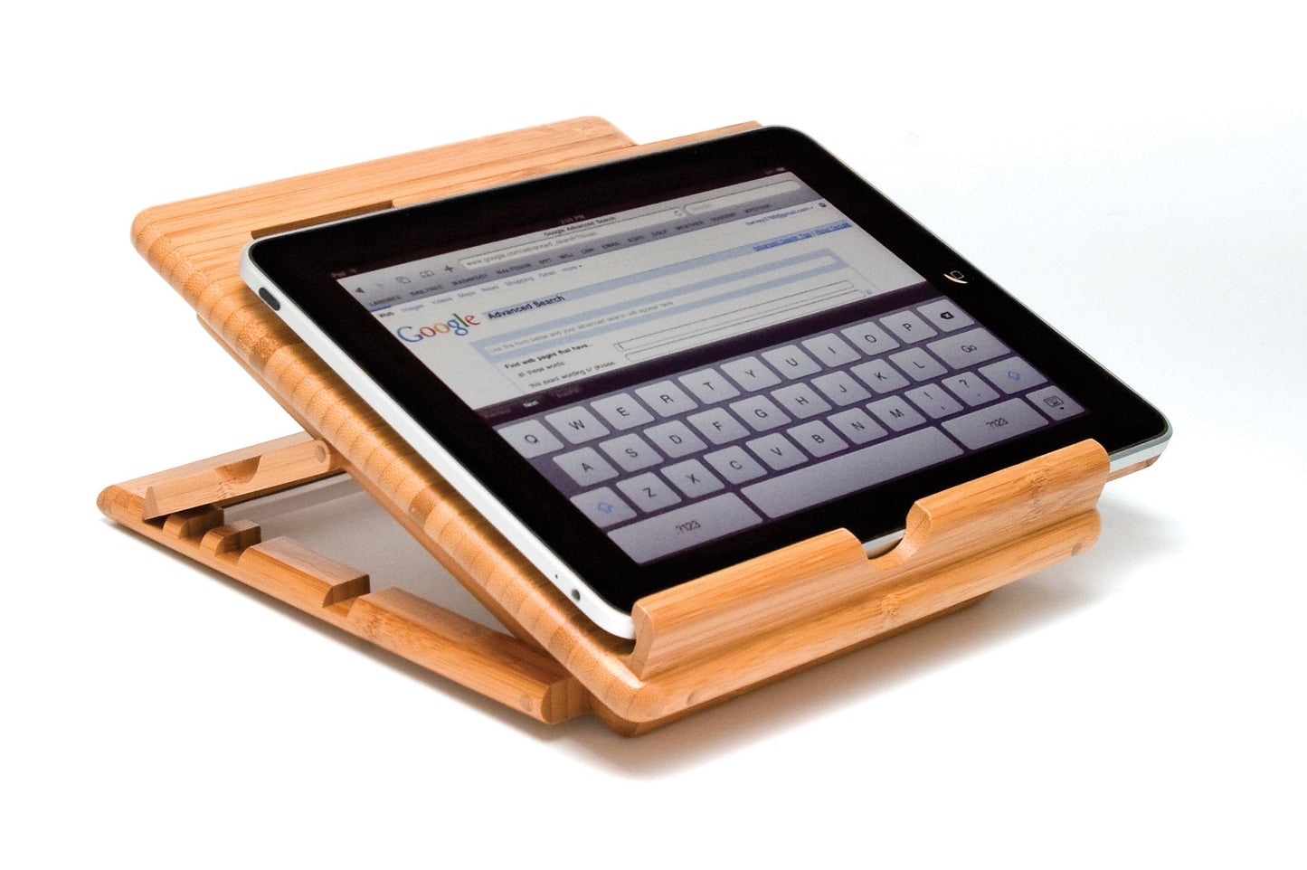 1887 Bamboo Wood Expandable Stand for iPad, Samsung, Nexus, Nintendo Switch, and Other Tablets