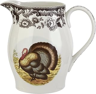 Large Porcelain Turkey Pitcher for Serving Drinks