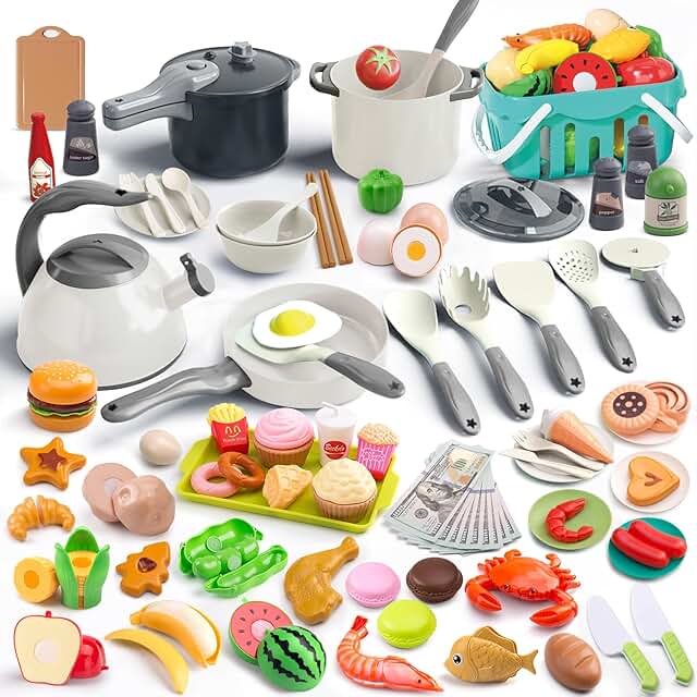 130-Piece Kitchen Playset for Kids