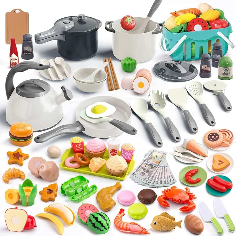 130-Piece Kitchen Playset for Kids