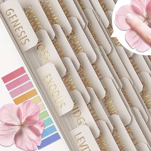Neutral Cream Laminated Bible Tabs for Easy Navigation