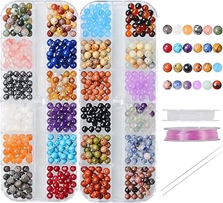 600 pcs 4mm Natural Mixed Material Beads for Jewelry Making
