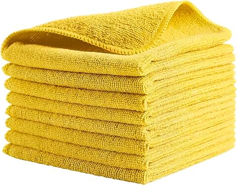 Yellow 16x16 inch microfiber cleaning cloths, 24-pack