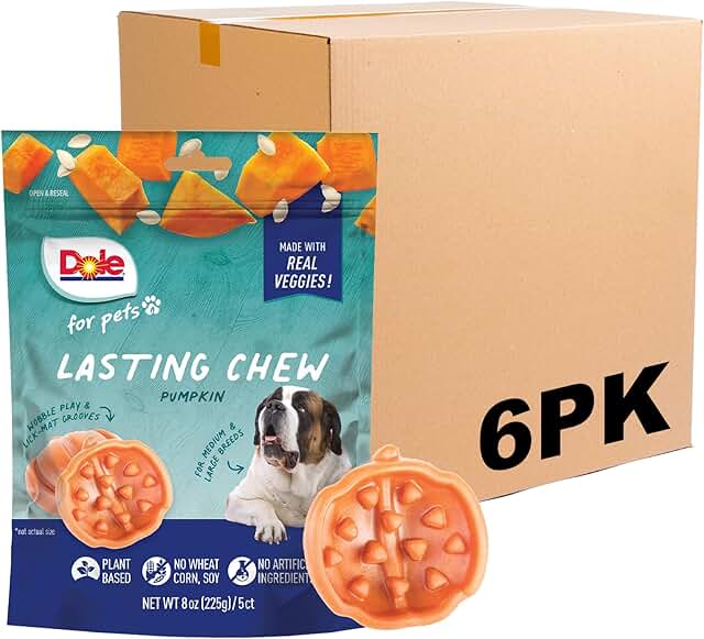 Fresh Pumpkin Dog Chews with Real Veggies, 6 Pack