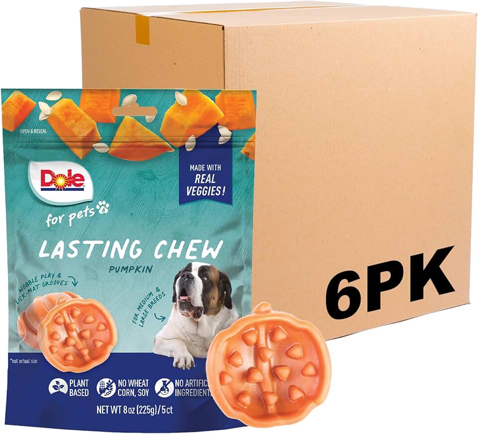Fresh Pumpkin Dog Chews with Real Veggies, 6 Pack