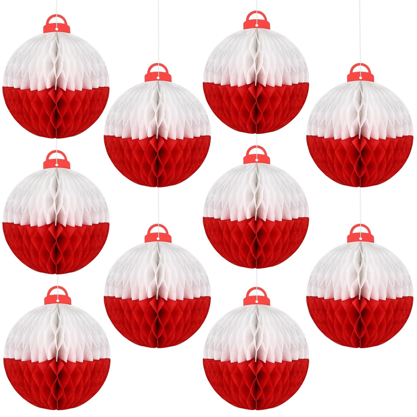 Fishing Fun Honeycomb Ball Decorations - Set of 10 Bobber Paper Hanging Signs for Fishermen Themed Party. Perfect for Birthday or Baby Shower!