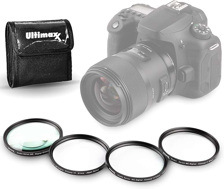 Professional 67MM Macro Close-up Filter Kit with Pouch