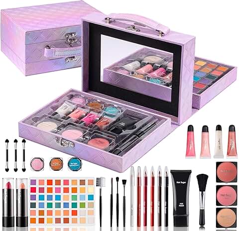 All-in-One Purple Diamond Makeup Kit for Teens and Women