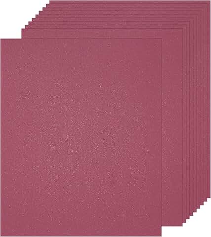 50 Sheets of Wine Red Shimmer Cardstock, 8x11 Inches