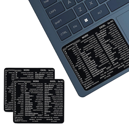 Word and Excel Shortcut Stickers for Keyboard