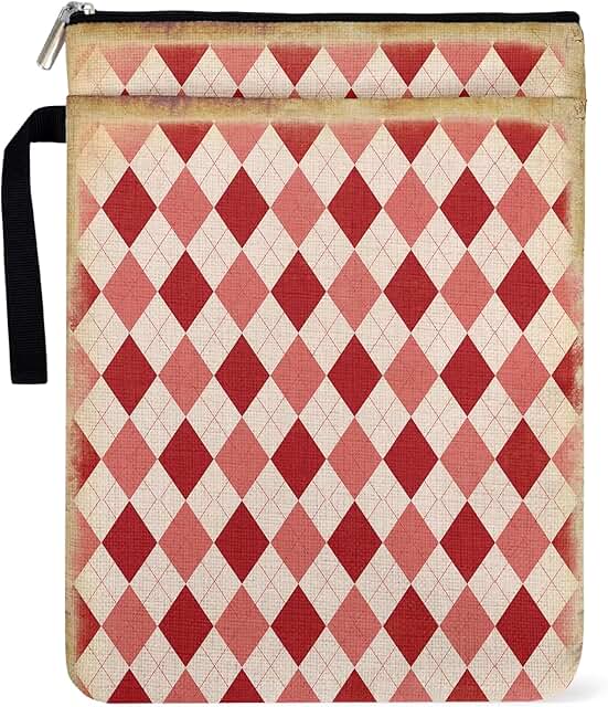 Red and White Checkered Book Sleeve for Paperback Protecting